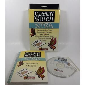 Amazing Designs Click N Stitch XTRA Software & Manual & Original Box